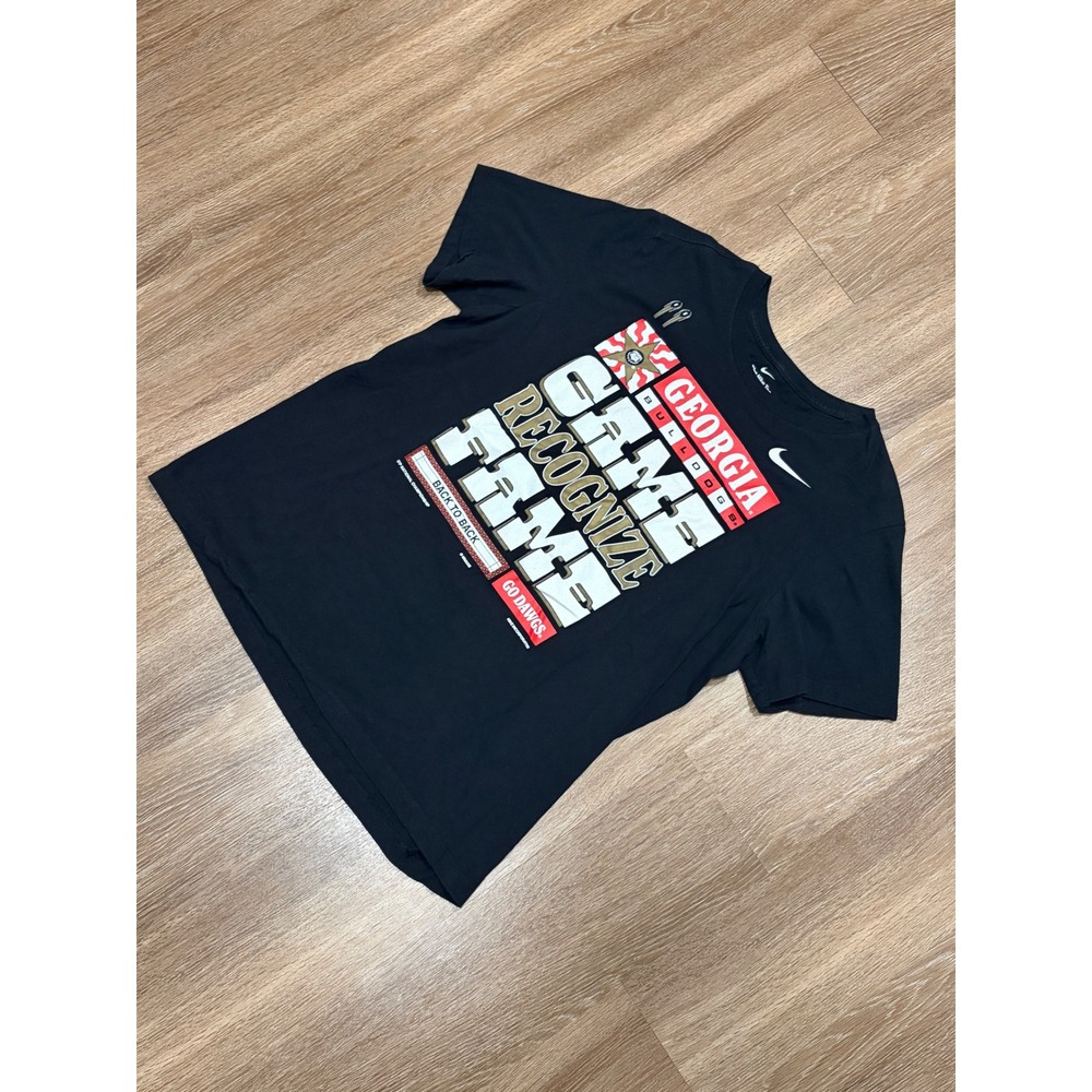 Nike Georgia Bulldogs Game Recognize Fame Back to Back T-Shirt Mens Large Black